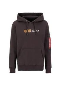 Hoodie Alpha Industries "Alpha Industries Men - Hoodies Alpha Label Hoodie" Gr. M, braun (hunter braun) Herren Sweatshirts