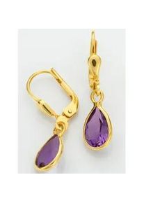 Paar Ohrhänger Lady Ohrringe Gr. Amethyst ct, Metall, goldfarben (gelbgold 375) Damen