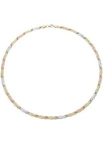 Collier Vivance "tricolor" Halsketten Gr. Gelbgold 375, gelb (gelbgold 375) Damen