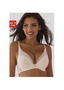 Push-up-BH Lascana Gr. 90, Cup B, weiß Damen BHs mit extra flachen Kanten im High-Apex Design, Dessous