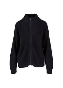 Strickjacke Urban Classics "Urban Classics Damen Ladies Knitted Zip Cardigan" Gr. XXL, schwarz Damen Strickjacken