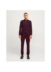 Jack & Jones Anzug JACK & JONES "JPRFRANCO SUIT NOOS" Gr. 46, N-Gr, rot (winetasting fit:super slim fit) Herren Anzüge