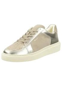 Sneaker Gant "Julice" Gr. 40, goldfarben (beige, goldfarben) Damen Schuhe Freizeitschuh, Halbschuh, Schnürschuh mit gepolstertem Schaftrand