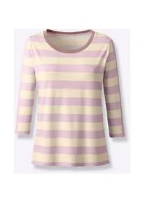 3/4-Arm-Shirt Heine "Druck-Shirt" Gr. 34, rosa (rosé-elfenbein-geringelt) Damen Shirts