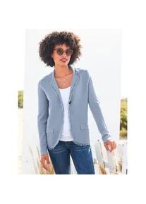 Strickjacke Heine Gr. 46, blau (bleu) Damen Strickjacken