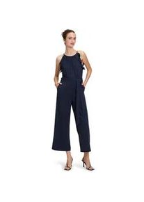 Overall Vera Mont "Vera Mont Jumpsuit mit Volant" Gr. 32, Normalgrößen, blau (night sky) Damen Overalls Bindeband