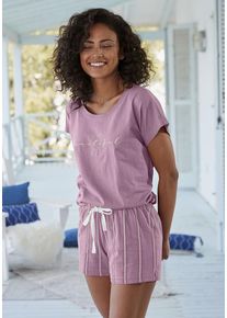 Vivance Dreams Shorty violett Gr. 32/34 für Damen. Rundhals und Allover-Druck, Druck, Print. Bequem. Nachhaltig.
