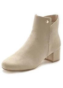 Stiefelette Lascana Gr. 37, beige Damen Schuhe mit bequemen Blockabsatz, Ankle Boots, Stiefel VEGAN Bestseller