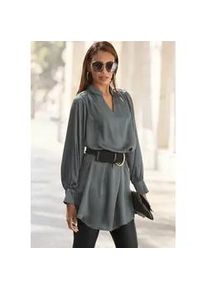 Longbluse Lascana Gr. 38, grau (dunkelgrau) Damen Blusen