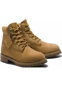 Schnürboots Timberland "6 In Premium WP Boot" Gr. 37, gelb (wheat) Damen Schuhe Winterstiefel, Schnürstiefel, Winterschuhe, wasserdicht