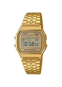 Chronograph Casio VINTAGE "A158WETG-9AEF" Armbanduhren goldfarben Damen Quarzuhr, Armbanduhr, Damen, Herren, digital, retro, Stoppfunktion