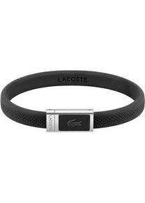 Armband Lacoste "Schmuck Edelstahl Silikonarmband Lacoste" Armbänder Gr. Silikon-Edelstahl, grau (schwarz-edelstahlfarben) Herren