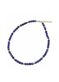 Collier Firetti "Schmuck Geschenk Halsschmuck Halskette Edelstein Farbstein Lapislazuli" Halsketten Gr. Messing, L: 53cm, goldfarben (gelbgoldfarben-blau) Damen Made in Germany - mit Lapislazuli