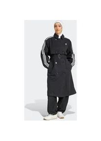 Trenchcoat Adidas ORIGINALS "TCOAT TWILL" Gr. S, schwarz Damen Mäntel