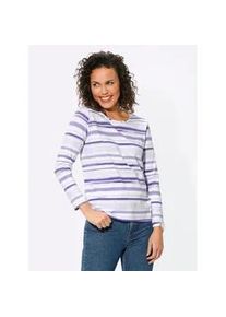 Print-Shirt Casual Looks "Druck-Shirt" Gr. 38, lila (lavendel-ecru-geringelt) Damen Shirts