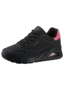 Sneaker Skechers "UNO - POP BACK" Gr. 38, schwarz (schwarz, pink) Damen Schuhe Freizeitschuh, Halbschuh, Schnürschuh komfortabler Skech-Air Funktion