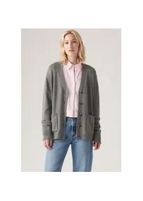 Levi's Strickjacke LEVI'S "BOYFRIEND POCKET CARDI" Gr. S, grau (light charcoal heather grey bc21 bros) Damen Strickjacken mit Taschen