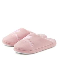 Vivance Hausschuh 'Pantolette, Pantoffel, Clog,' pink Gr. 37 für Damen. Mit Schriftzug