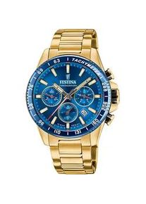 Chronograph Festina "Timeless Chronograph, F20634/3" Armbanduhren goldfarben Herren Armbanduhr, Quarzuhr, Herrenuhr, Stoppfunktion, Edelstahlarmband