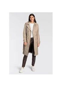 Ledermantel Mauritius "GWTaruh OT" Gr. L, beige Damen Mäntel femininer Leder-Trenchcoat mit Bindegürtel