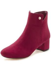 Stiefelette Lascana Gr. 40, rot (bordeaux) Damen Schuhe mit bequemen Blockabsatz, Ankle Boots, Stiefel VEGAN