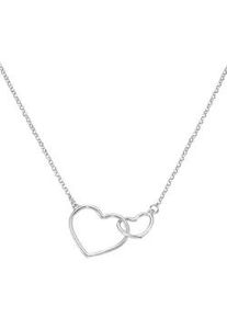 Collier Firetti "Schmuck Geschenk Silber 925 Halsschmuck Halskette Silberkette Herzen" Halsketten Gr. Silber 925 (Sterlingsilber), L: 45cm B: 1,6mm, silberfarben Damen