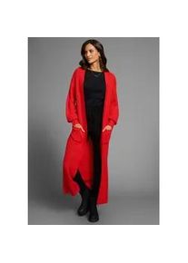 Longstrickjacke Laura Scott Gr. 32/34 (XS), rot (hellrot) Damen Strickjacken aus kuscheligem Grobstrick