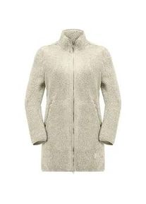 Fleecejacke Jack Wolfskin "HIGH CURL COAT W" Gr. S (36), weiß (panna cotta) Damen Jacken warmer Sherpa Fleecemantel