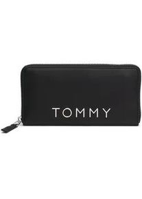 Geldbörse Tommy Jeans "Women TJW CITY BOLD LARGE ZA Zip Around Wallet" schwarz Kleinlederwaren Damen Portemonnaie