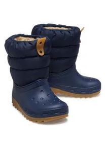 Winterboots Crocs "CLASSIC NEO PUFF BOOT K" Gr. 36, blau (navy) Kinder Schuhe Snowboots, Winterstiefel zum Schlupfen