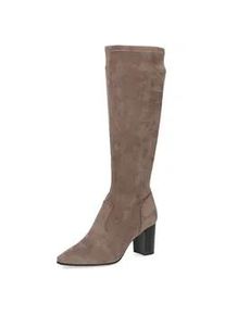 Stiefel Caprice Gr. 38, XS-Schaft, grau (taupe) Damen Schuhe Blockabsatz, Abendschuh, XS-Schaft, kurzer Innenreißverschluss