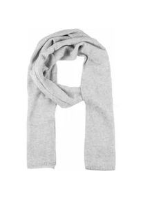 Strickschal Zwillingsherz grau (hellgrau) Damen Modetücher Feinstrick, Reines Cashmere, Rippenbündchen