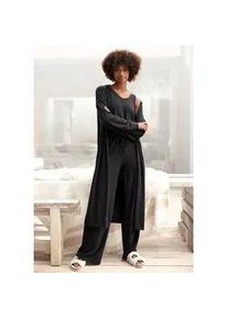 Longstrickjacke Lascana Gr. 36/38, schwarz Damen Strickjacken Homewear Oberteile aus weichem Strick, Loungewear