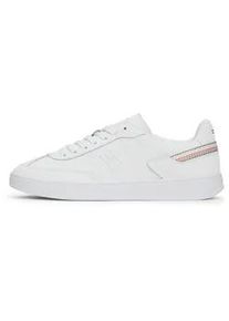 Plateausneaker Tommy Hilfiger "TH HERITAGE COURT SNEAKER STRPS" Gr. 39, weiß Damen Schuhe Freizeitschuh, Halbschuh, Schnürschuh mit seitlichem Monogramm