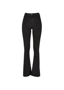 Bequeme Jeans Urban Classics "Urban Classics Damen Ladies Super Stretch Bootcut Denim Pants" Gr. 28, Normalgrößen, schwarz (schwarzstone washed) Damen Jeans