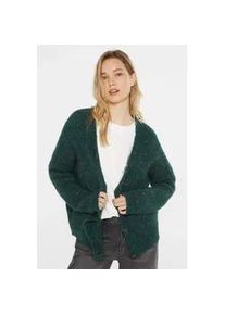 Cardigan SENSES.THE LABLE Gr. XS/S, blau (deep petrol) Damen Strickjacken im Rippstrickmuster