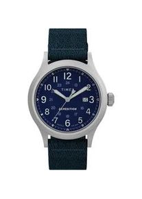 Quarzuhr Timex "SIERRA" Armbanduhren blau Herren Armbanduhr, Herrenuhr, Datum, Leuchtzeiger, Mineralglas, analog