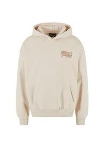 Kapuzensweatshirt DROPSIZE "Dropsize Herren Heavy Oversize Mirrored Logo Hoodie" Gr. XS, beige (coconutmilk) Herren Sweatshirts