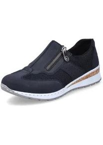 Slip-On Sneaker Rieker Gr. 39, blau (dunkelblau) Damen Schuhe Slipper, Schlupfschuh, Freizeitschuh im Materialmix