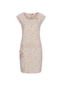 Sommerkleid Ragwear "Penelope" Gr. XL (42), Normalgrößen, beige (hellbeige) Damen Kleider leichtes Baumwoll Kleid mit Print