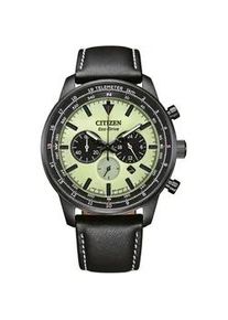 Chronograph Citizen "CA4505-21X" Armbanduhren schwarz Herren Armbanduhr, Herrenuhr, Solar, Stoppfunktion, Lederarmband