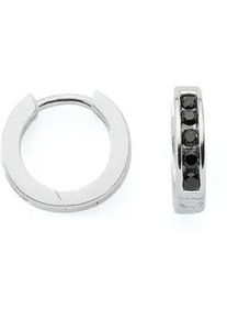 Paar Ohrhänger ADELIA ́S "925 Silber Ohrringe Creolen Ø 12,2 mm" Gr. Damen, Silber 925 (Sterlingsilber), bunt Damen mit Zirkonia Silberschmuck für