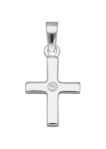 Ketten-Anhänger ADELIA ́S "925 Silber Kreuz Anhänger" Schmuckanhänger Gr. mit Zirkonia, Silber 925 (Sterlingsilber), silberfarben (silber) Damen mit Zirkonia Silberschmuck für & Herren