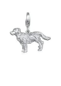 Charm-Einhänger NENALINA "Hund Dog Anhänger Golden Retriever 925 Silber" Charms Gr. ohne Stein, silberfarben (silber) Damen