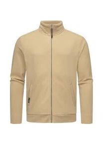 Sweatjacke Ragwear "Carlow" Gr. XXXL (58), beige (sand) Herren Sweatjacken lässige Kapuzenjacke mit Stehkragen