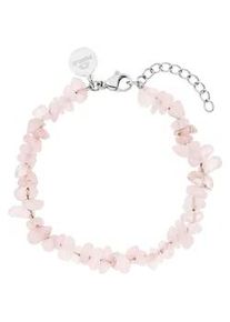 Armband PURELEI "Schmuck Geschenk Rose Quartz Armschmuck Armkette, 23381" Armbänder Gr. Edelstahl, rosa (edelstahlfarben-rose + rose) Damen mit Rosenquarz