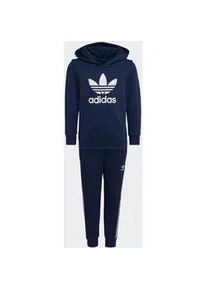 Trainingsanzug Adidas ORIGINALS "ADICOLOR HOODIE" Gr. 122, blau (night indigo) Kinder Sportanzüge