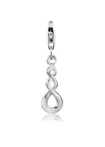 Charm-Einhänger NENALINA "Maori Infinity Kraft Symbol-Charm Twist 925 Silber" Charms Gr. ohne Stein, silberfarben (silber) Damen