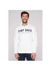 Kapuzensweatshirt CAMP DAVID Gr. XXL, weiß (opticweiß) Herren Sweatshirts mit Logo-Print