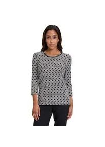 3/4-Arm-Shirt Betty Barclay "Betty Barclay Basic Shirt mit Print" Gr. 38, schwarz (schwarz/weiß) Damen Shirts Rippbündchen